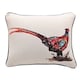 image 1 of Meg Hawkins Oblong Cushion with Wooden Buttons  - Pheasant White | Red