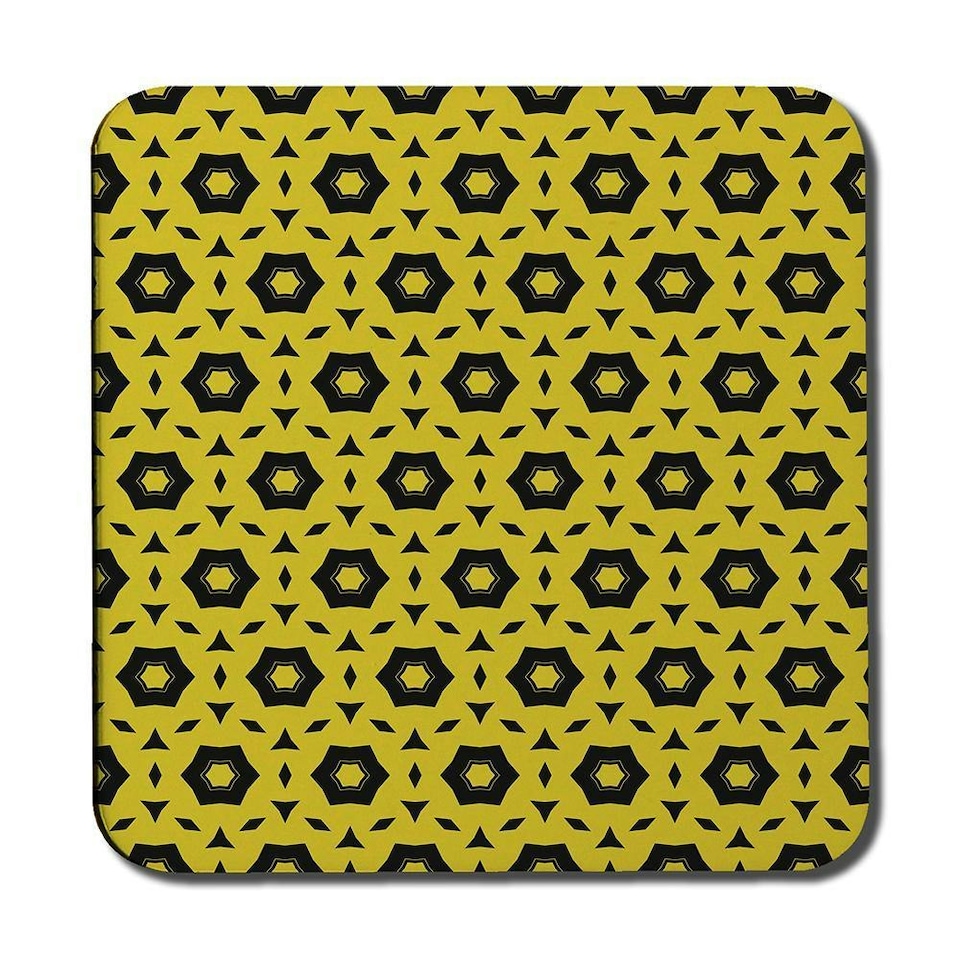 image 1 of Yellow & Black Geometric Pattern (Coaster)