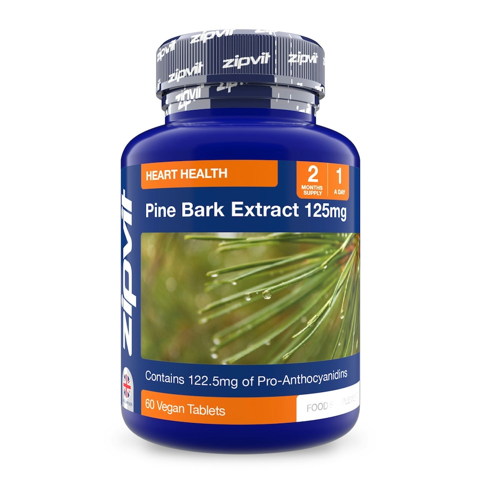 image 1 of Pine Bark Extract 125mg, 60 Vegan Tablets, 2-Month Supply, High Strength, 95% Proanthocyanidins