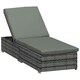 image 9 of Outsunny Patio Rattan Chaise Lounge Garden Pool Wicker Sun Lounger