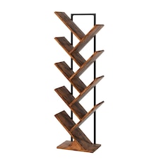 Levede 9 Tier Wooden Tree Bookshelf Corner Bookcase Modern Display Storage Rack