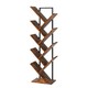 image 1 of Levede 9 Tier Wooden Tree Bookshelf Corner Bookcase Modern Display Storage Rack