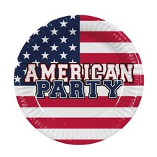 American Party USA Round Biodegradable Paper Plates 23cm - Pack of 10