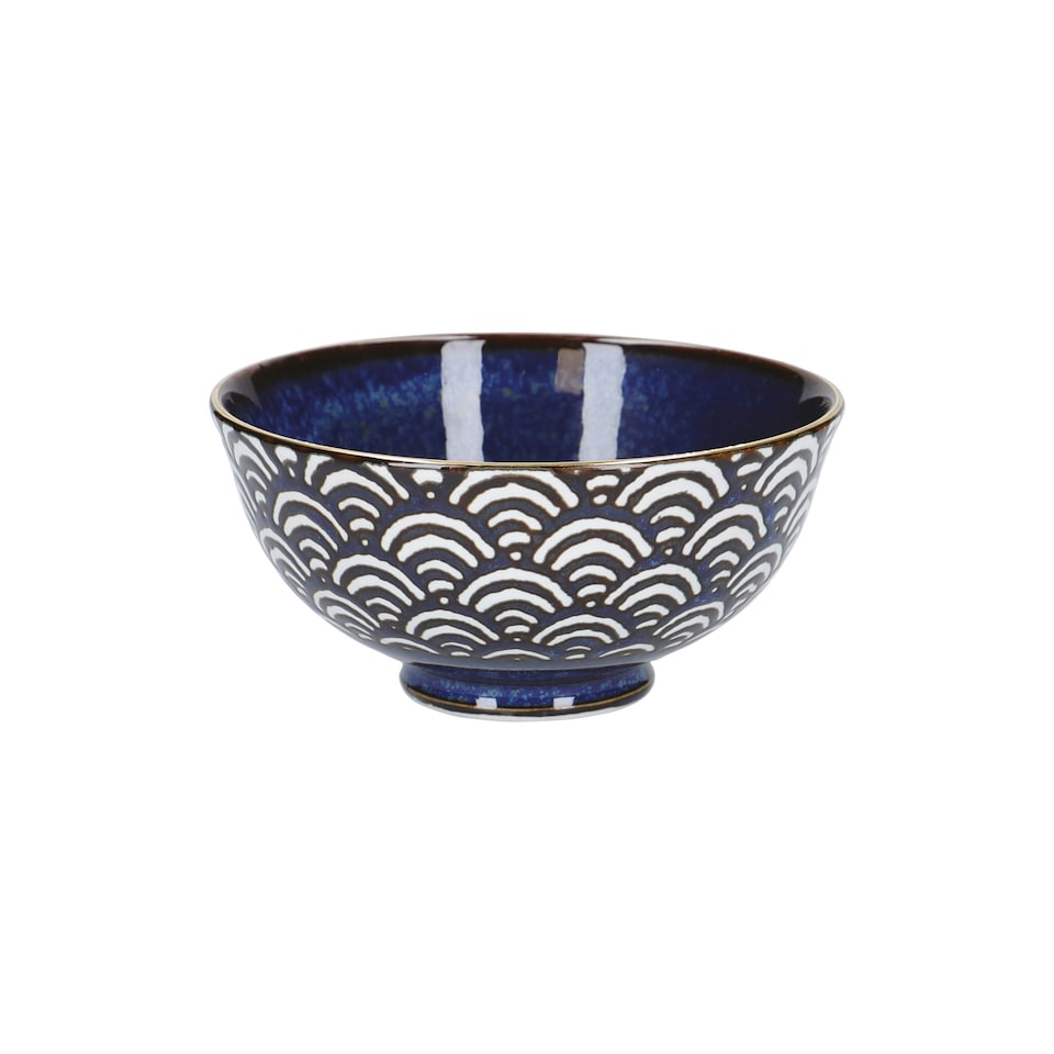 image 1 of Mikasa Satori Porcelain Miso Serve Bowls 11.5cm Blue