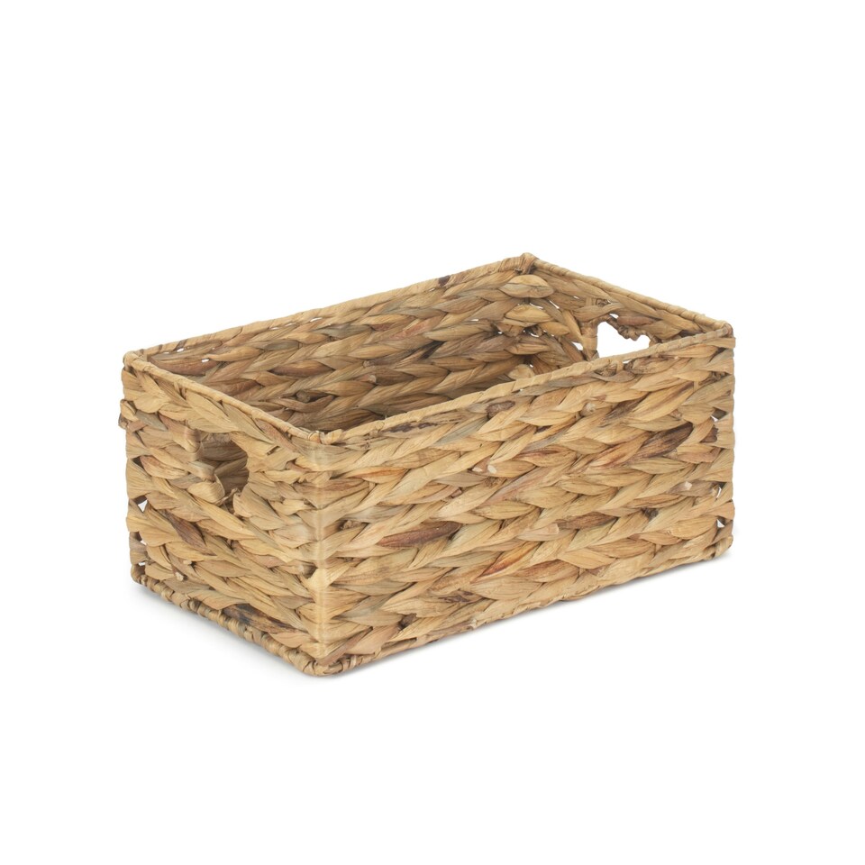 image 1 of Large Shallow Water Hyacinth Storage Basket | Brown | Brown