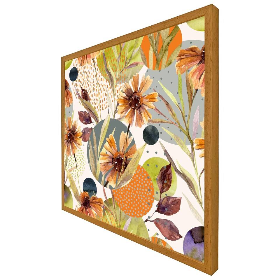 image 1 of Autumn flowers (Picture Frame) Brown | XL
