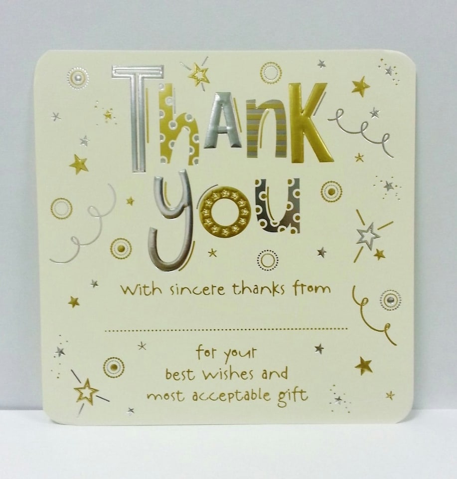 image 1 of Pack of 10 Luxury Thank You Card Sheets