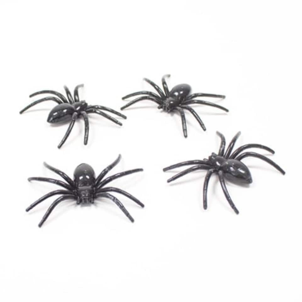 image 1 of Halloween Decorative Black Spiders - Pack of 4
