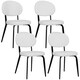 image 9 of HOMCOM Set of 4 Sherpa Dining Chairs Boucle Kitchen Chairs with Back 