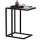 image 1 of HOMCOM C Shape Side Table w/ Wood-Effect Top Grey
