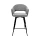 image 2 of Bentley Designs - Sterling 180° Return Swivel Barstool With Black Sand Powder Coated Legs - Grey Fabric (Single)