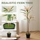 image 3 of HOMCOM 90 cm Artificial Cordyline Tree in Moss Effect Pot, Yellow