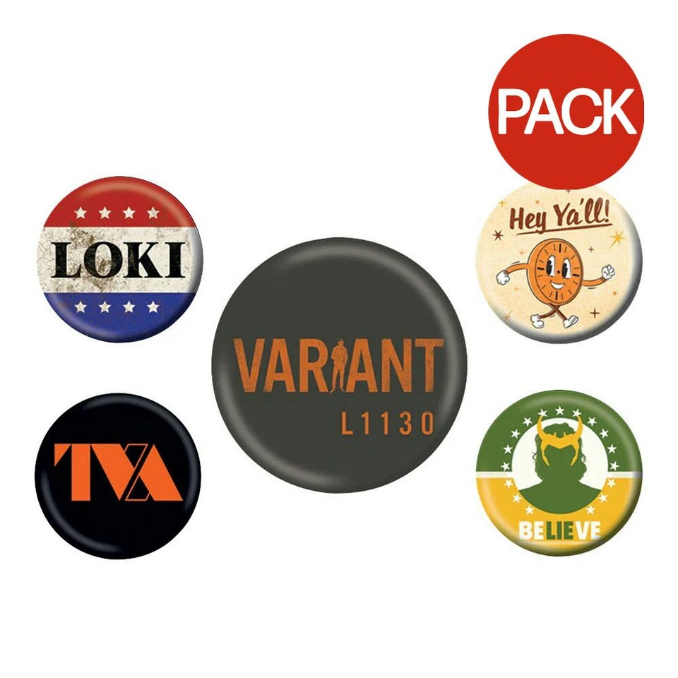 Loki TVA Badge Set (Pack of 5) - Multicoloured - One Size