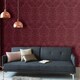 image 2 of AS Creation Lizzy London Baroque Textured Wallpaper - Red - 33ft x 21in Red