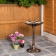 image 2 of 81cm Bronze Effect Garden Patio Bird Bath with Bird Sculptures | Bronze | Bronze