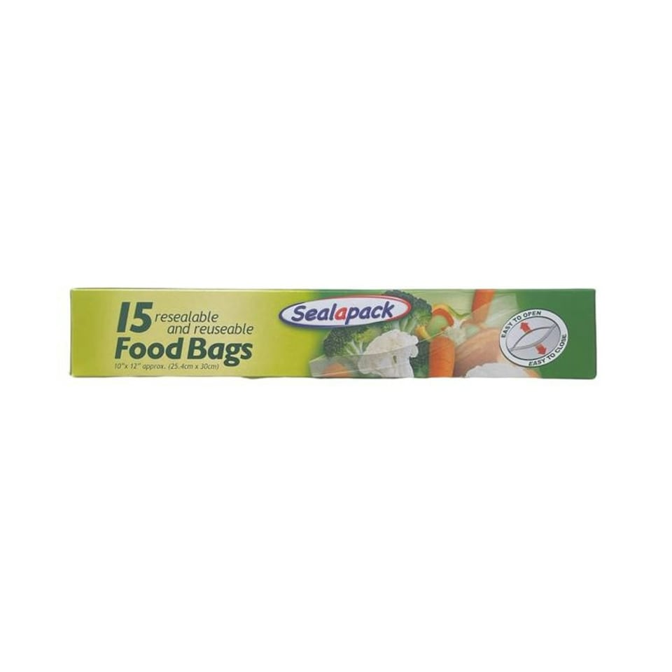 Pack of 15 Resealable and Reusable Food Bags