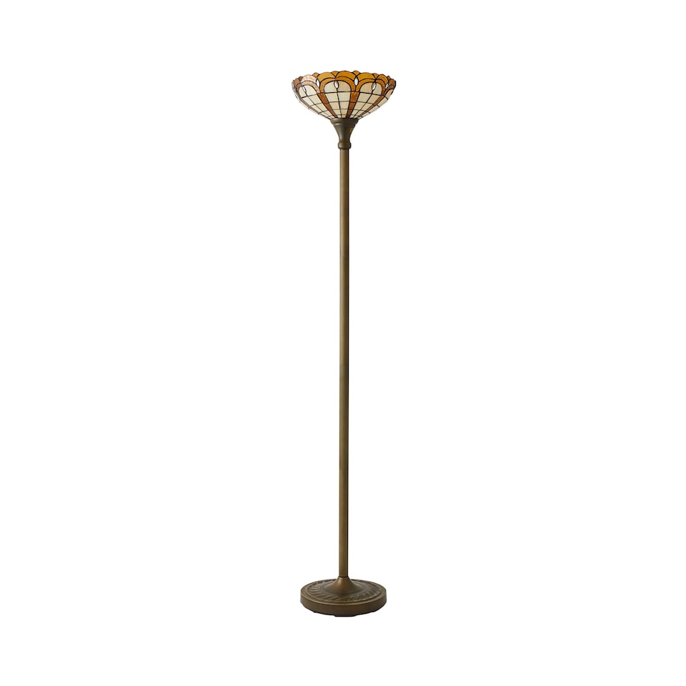 image 1 of ValueLights Tiffany Inspired Jewel Uplighter Floor Lamp | Bronze
