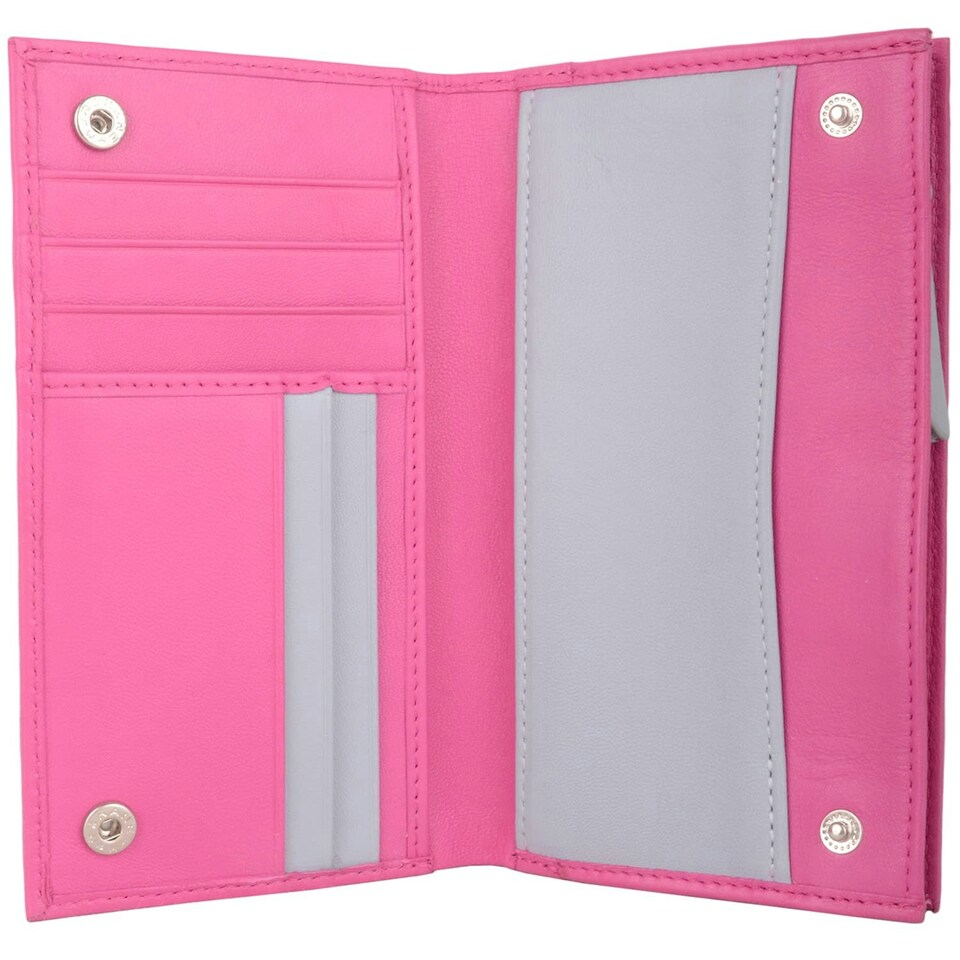 image 1 of Genuine Soft Leather Bi-Fold RFID Protected Multi-Colour Purse | Pink | Fuchsia