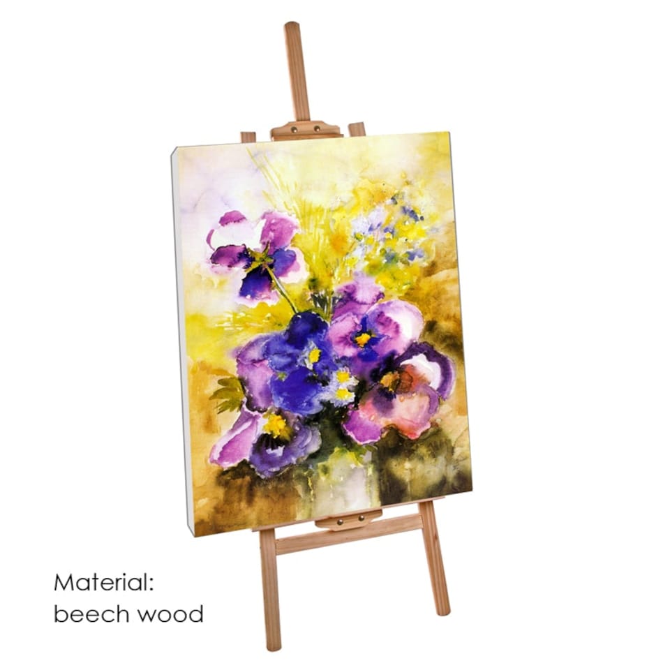 image 1 of Beech Wood Antique Adjustable Painting Stand Display Tripod Easel 51 x 71 x 142cm
