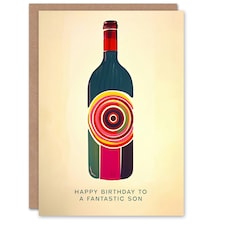 Fantastic Red White Wine Lover Bottle Son Birthday Card