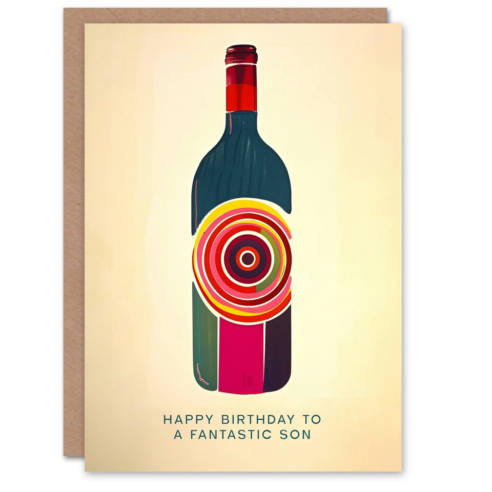 image 1 of Fantastic Red White Wine Lover Bottle Son Birthday Card