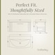 image 5 of Balterley Partial Fluted 1 Drawer Wall Hung Vanity Unit with 1 Tap Hole Curved Basin | Green | Satin Green