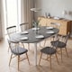 image 2 of HOMCOM Foldable Dining Table, Solid Wood Drop Leaf Table, Grey