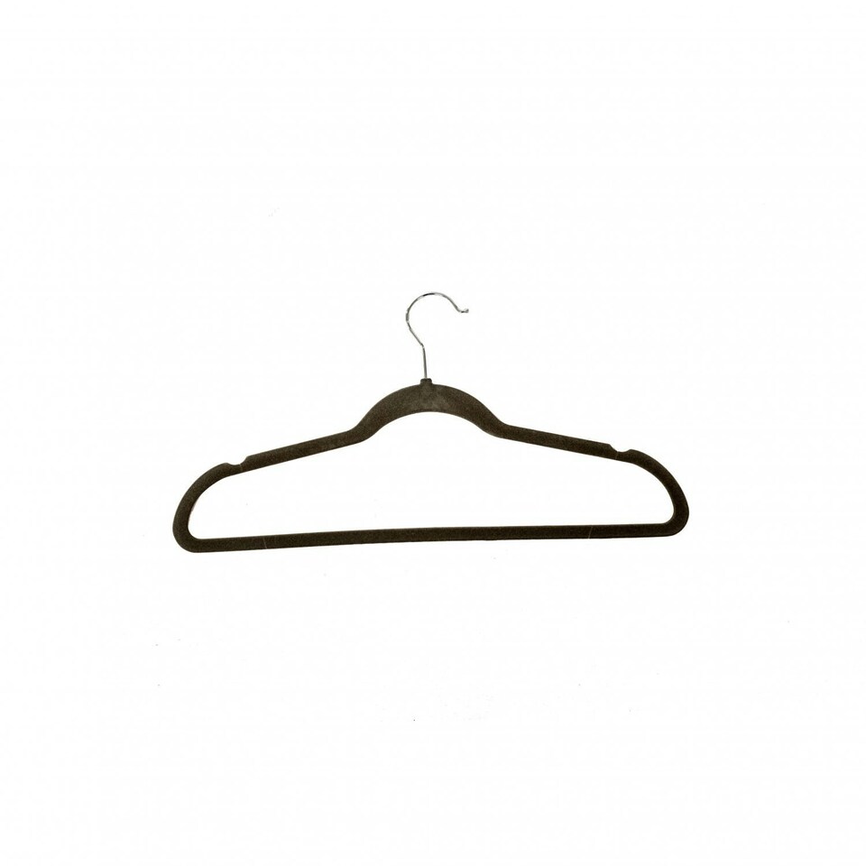 image 1 of Oypla Pack of 20 Grey Non-Slip Space Saving Velvet Clothes Garment Coat Suit Hangers