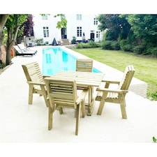 Heavy Duty Table and Chair Set - 1 Square Table - 4 Chairs - 4 Seater