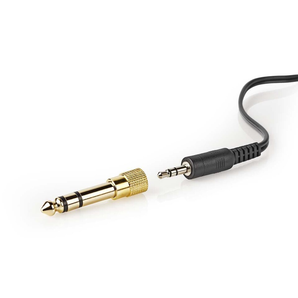 image 1 of Nedis On-Ear 2.7m Wired Headphones TV / HiFi Design with Adjustable Headband, Ergonomic Soft Ear Cups, Gold-Plated 6.35mm & 3.5mm Connections