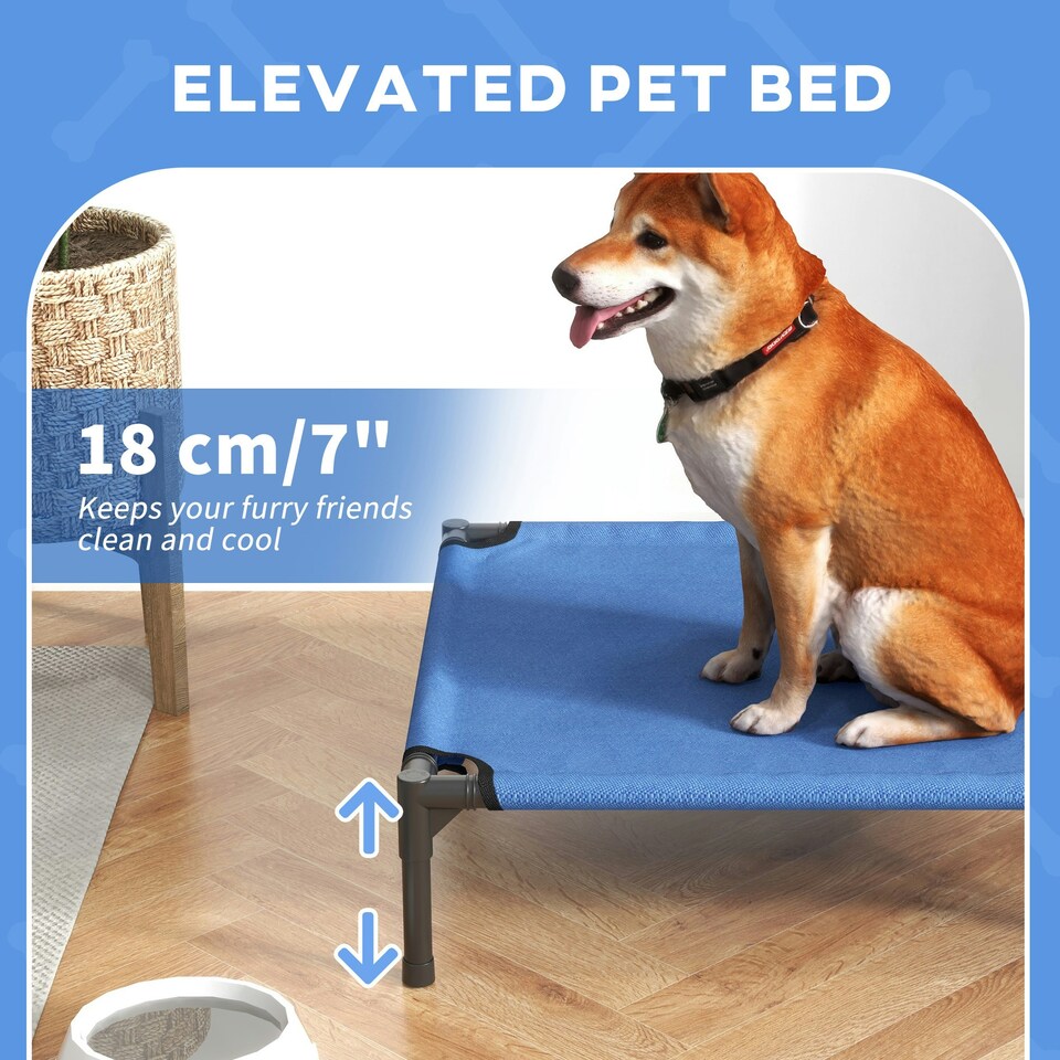 image 1 of Pawhut Elevated Pet Bed Cool Cot Dog Sleep Folding Indoor Outdoor Camping 76Lcm