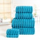 image 2 of Ribbed Pure Cotton Face Towels Super Soft and Absorbant | Blue | Face cloth | 1