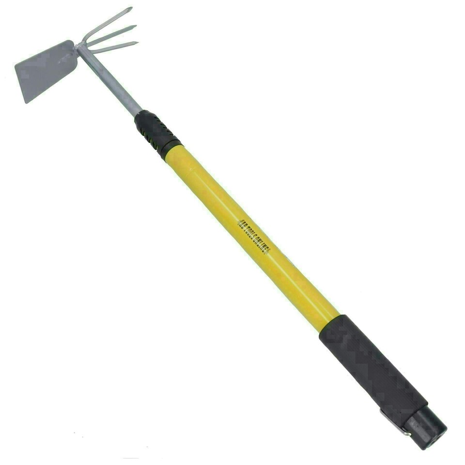 image 1 of Telescopic Extending Garden Cultivator Weeder 62 - 90cm Double Head Hoe Fork