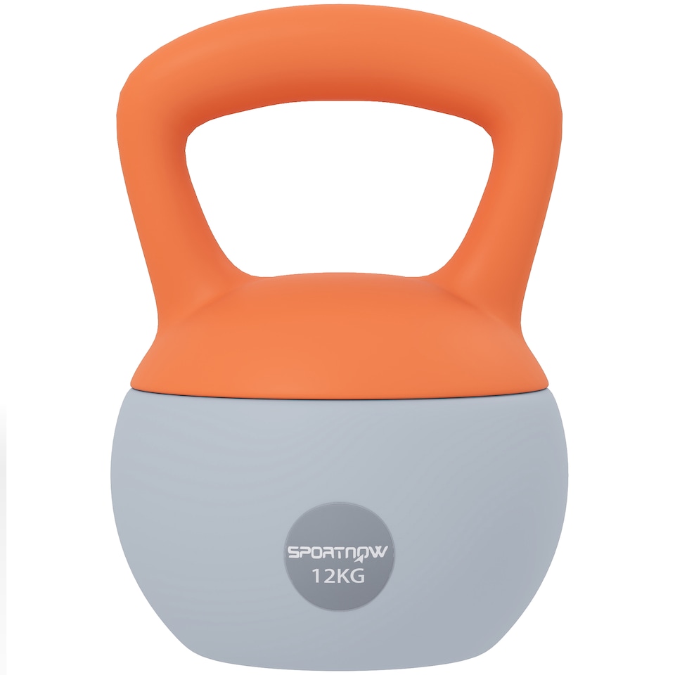 image 1 of SPORTNOW Kettlebell with Soft Body and Non-Slip Handle | Orange | Orange and Grey