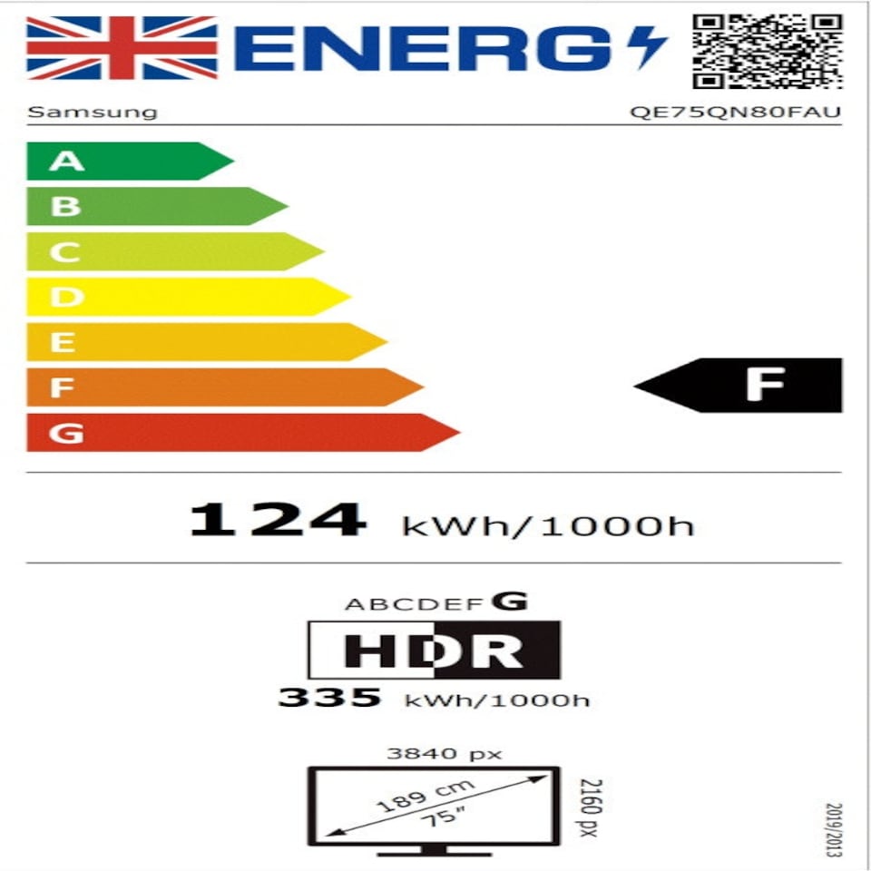 image 1 of Samsung QN80F 75" 4k Ultra HD Neo QLED Neo Quantum HDR Smart TV QE75QN80F