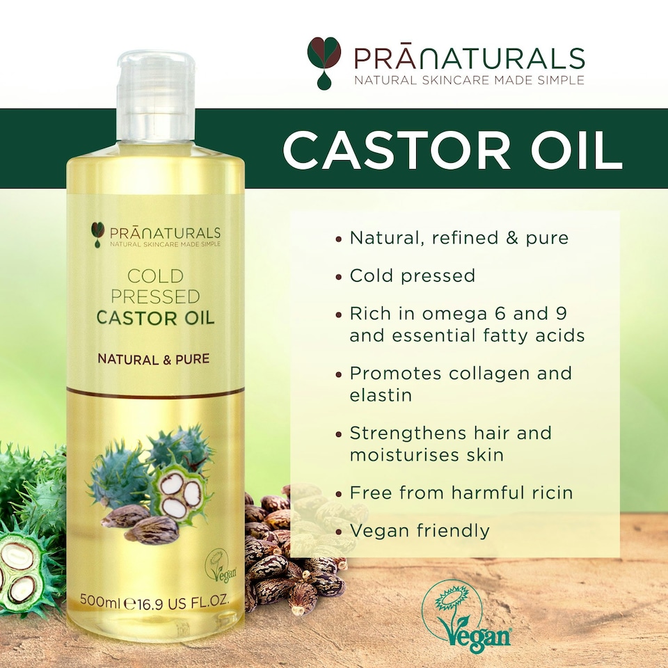 image 1 of PraNaturals Cold Pressed Castor Oil 500ml