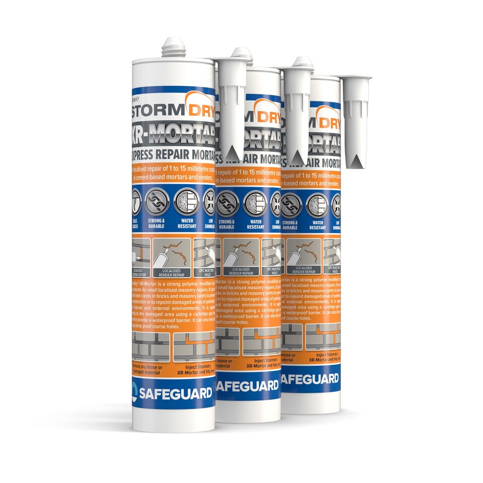image 1 of Stormdry XR Mortar (310ml x3 ) Waterproof Repair Mortar for Bricks & Masonry. Ready-to-Use, Cement-Free Mix for Cracks & Pointing