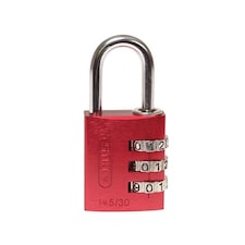 Abus Mechanical 145 Series Aluminium Combination Padlock - Red - 30 mm