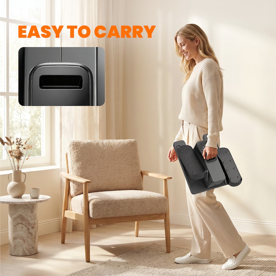 image 1 of SPORTNOW Under Desk Elliptical Machine with Manual & Auto Modes