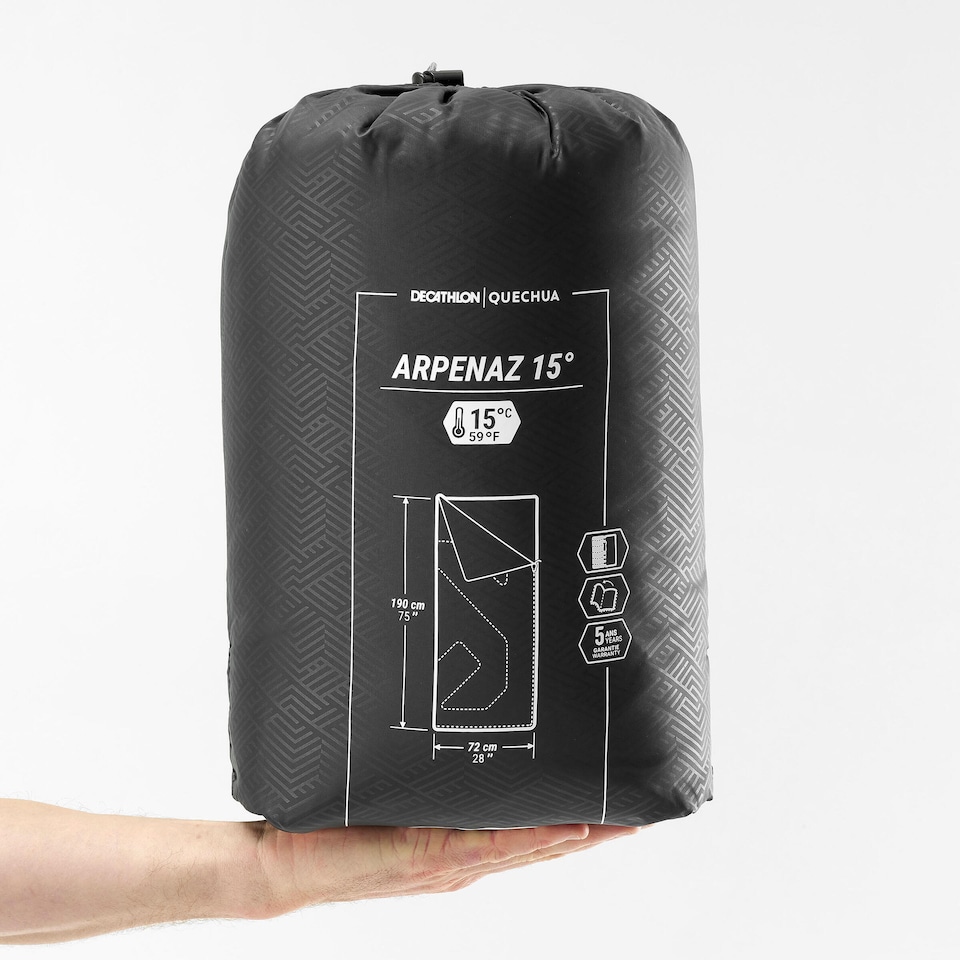 image 1 of Decathlon 15°C camping sleeping bag Azpenaz