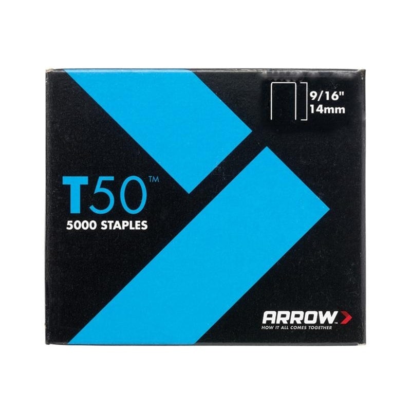 Arrow T50 Staples - Multi Colour - Box 5000 14mm - 9/16in
