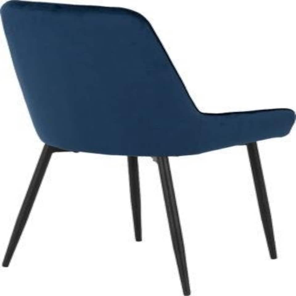 image 1 of Athens Dining Set with 4 Avery Velvet Chairs Blue | Concrete Effect/Sapphire Blue