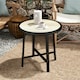 image 6 of Outsunny 50.5cm Round Garden Table with SPC Tabletop Brown | Natural wood finish