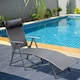 image 2 of Outsunny Sun Lounger Recliner w/ Pillow Foldable 7 Levels Textilene Grey
