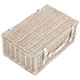 image 3 of Wicker 45cm White Wash Empty Picnic Basket Unlined Brown | Brown | One Size