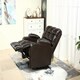 image 7 of Regal Bonded Leather Recliner Rocking Swivel Heat & Massage Chair (Brown)