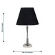image 4 of Chrome Table Lamp with Stem Detail and Black Shade Chrome | Black