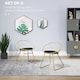 image 3 of HOMCOM Metal Wire Dining Chairs Set of 2, Steel Frame for Kitchen Gold