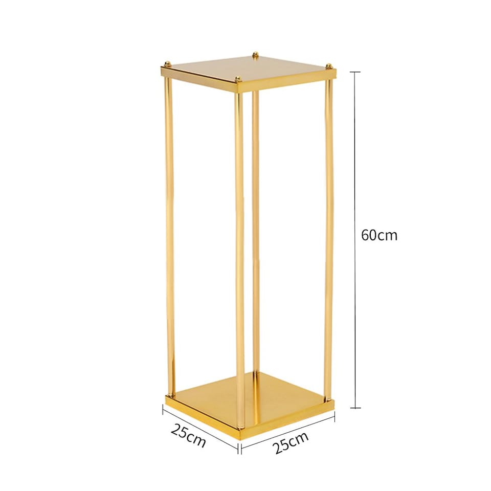 image 1 of Living and Home Metal Flower Stand for Wedding, 25x25x60cm, Gold