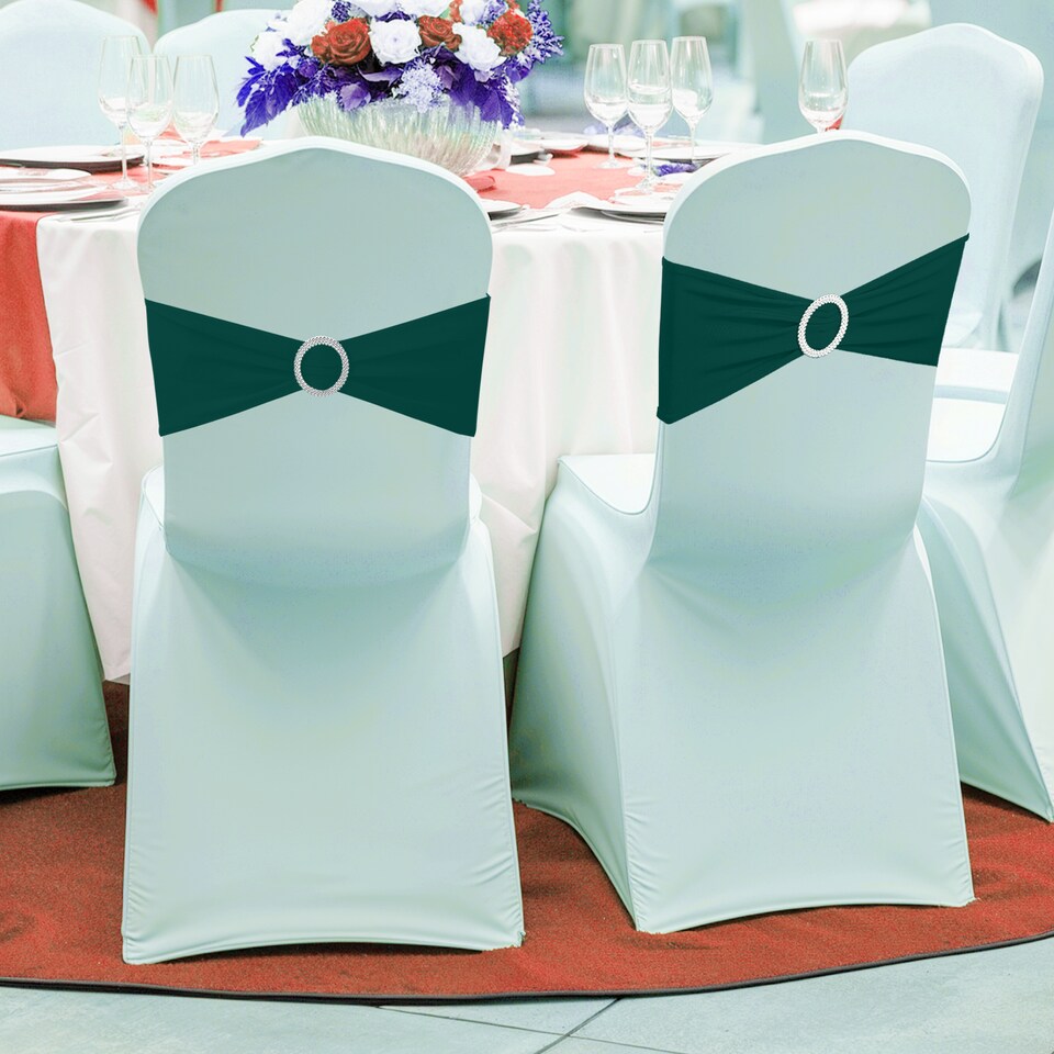 image 1 of 13"x5" Spandex Chair Bands with Slider Buckle, Elastic Chair Sash - 1pc